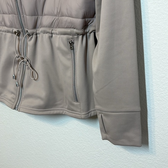 AVIA Mixed Media Jacket Full Zipper Taupe XL 16-18 - Picture 3 of 12